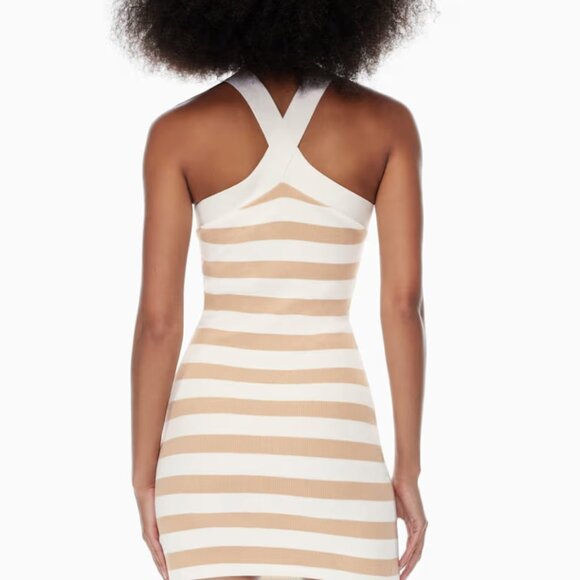 Blue and White Striped Halter Dress - Picture 3 of 3